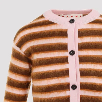 Marni Cropped Cardigan With Playful Stripe Pattern