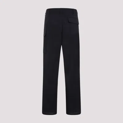 Marni Deep Blue Tropical Wool Trousers With Drawstring Waist