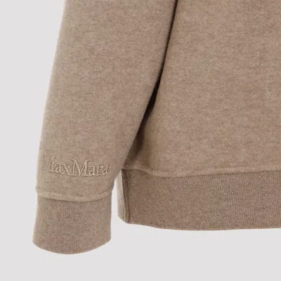 Max Mara Beige Sweatshirt In Wool And Cashmere Blend