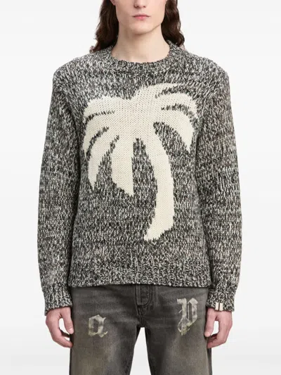 Palm Angels Palm Tree Marled Intarsia Sweater
