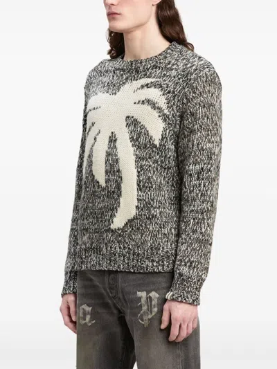 Palm Angels Palm Tree Marled Intarsia Sweater
