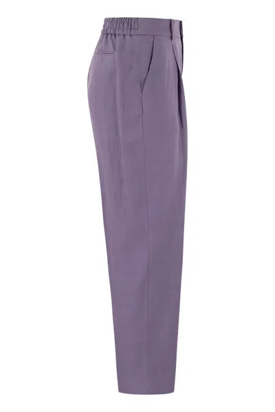 Pt01 Daisy - Viscose And Linen Trousers