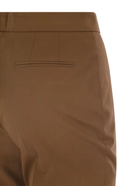 Pt01 Frida - Cotton And Silk Trousers With Pleat
