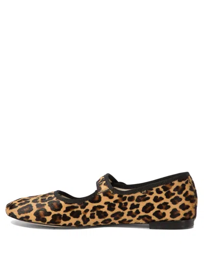 Repetto 'georgia' Brown Ballet Flats With Leaopard Print
