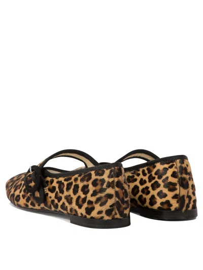 Repetto 'georgia' Brown Ballet Flats With Leaopard Print