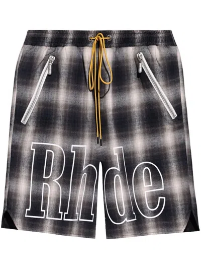 Shop Rhude Plaid Logo Short