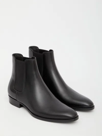 Saint Laurent Leather Wyatt Chelsea Boots