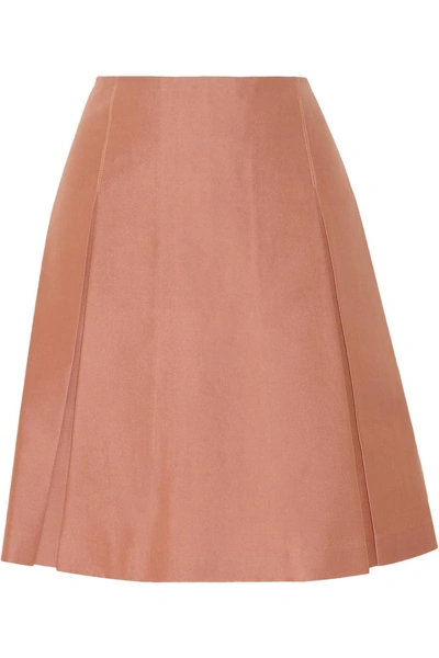 Jill Stuart Vika Pleated Cotton And Silk-blend Skirt