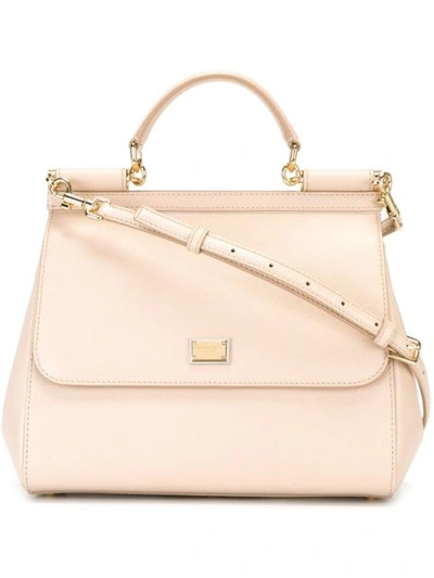 Shop Dolce & Gabbana Sicily Large Tote In Pink