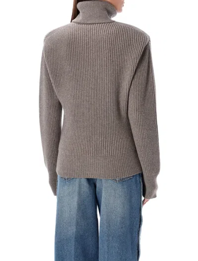 Stella Mccartney Sophisticated High-neck Pullover With Padded Shoulders