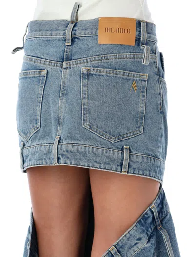 Attico Women's Longuette Denim Skirt Cut Out