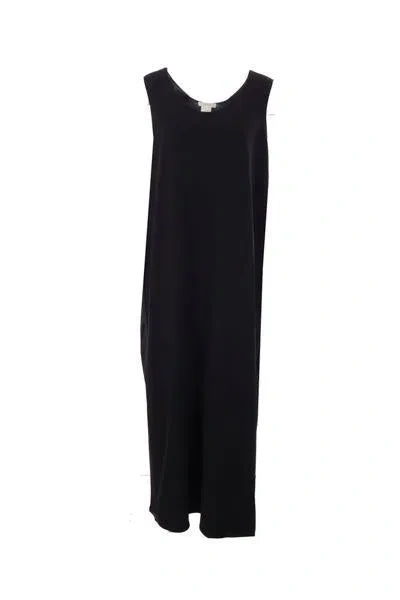 The Row Sleeveless Midi Dress With Viscose-polyester Blend In Black