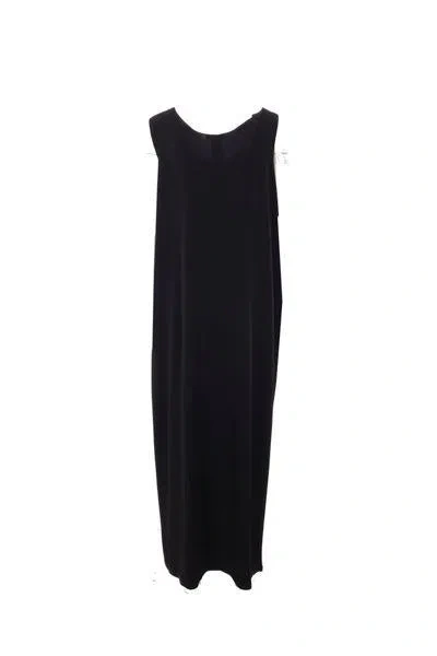 The Row Sleeveless Midi Dress With Viscose-polyester Blend In Black