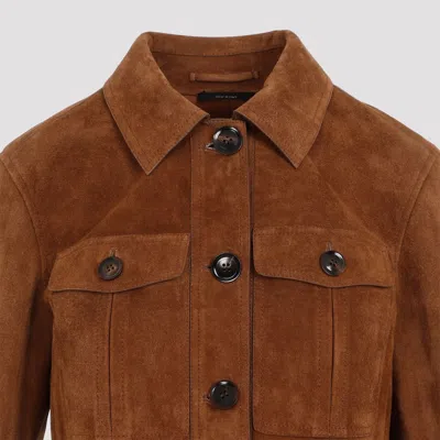 Tom Ford Brown Cropped Leather Jacket