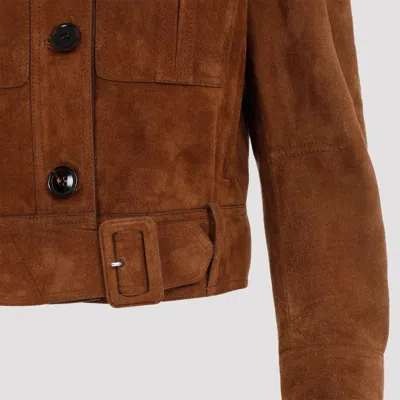 Tom Ford Brown Cropped Leather Jacket