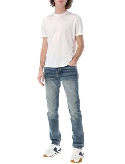 Tom Ford Placed Rib Slim-fit Lyocell And Cotton-blend T-shirt