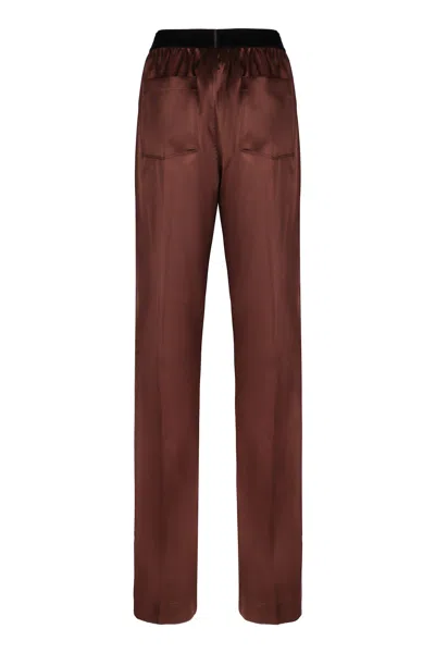 Tom Ford Pantaloni Pajama In Raso Di Seta Elasticizzato