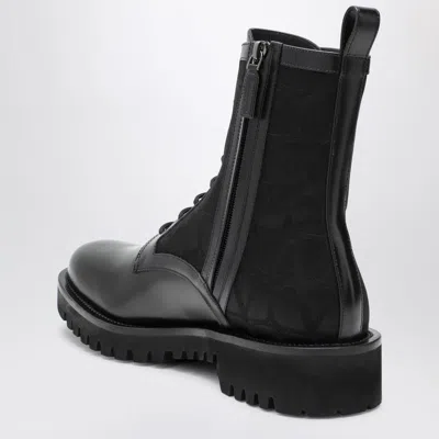 Valentino Chunky Sole Combat Boot With Iconographe Calfskin