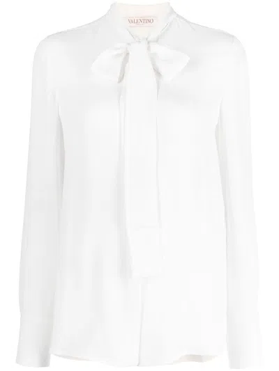 Valentino Silk Blouse With Elegant Tie Neck Detail And Refined Finish