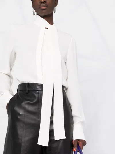 Valentino Silk Blouse With Elegant Tie Neck Detail And Refined Finish
