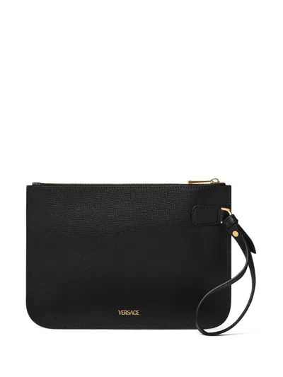 Versace Men Medusa Biggie Leather Small Clutch Bag