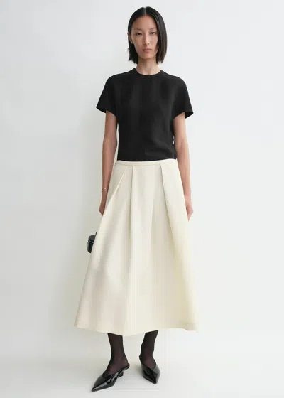 Totême White Skirt With Cannon Pleats
