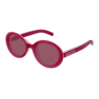 Gucci Round-frame Sunglasses In Red