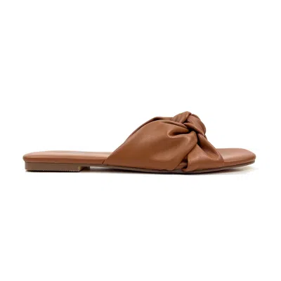Yosi Samra Naya Knotted Sandal In Whiskey In Brown