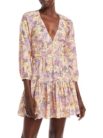 A.l.c Isla Womens V-neck Long Sleeve Mini Dress In Multi