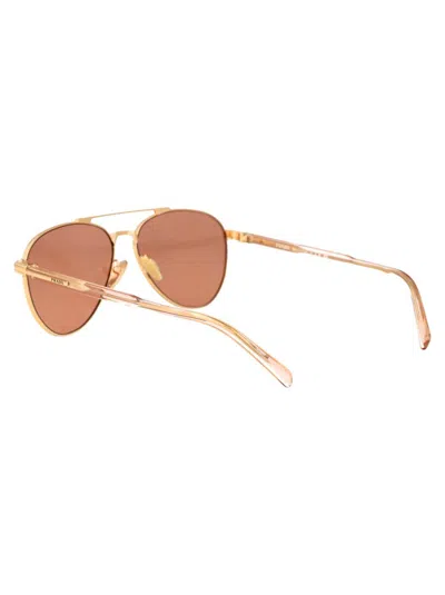 Prada Engraved Logo Pilot-frame Sunglasses In 5ak07v Gold