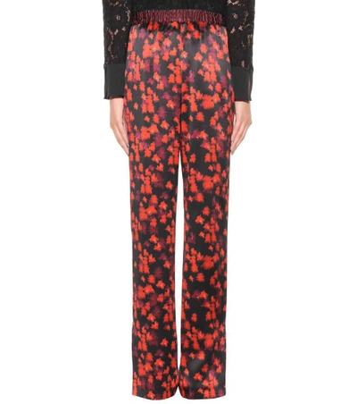 Shop Givenchy Printed Silk Trousers In Multicoloured