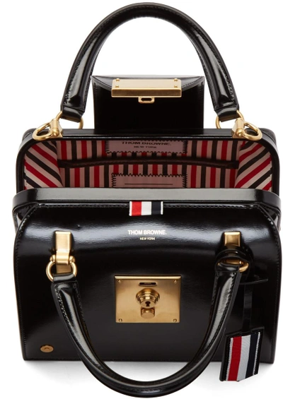 Shop Thom Browne Black Mini Mrs Thom Duffle Bag