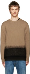 VALENTINO Camel Felted Wool Sweater