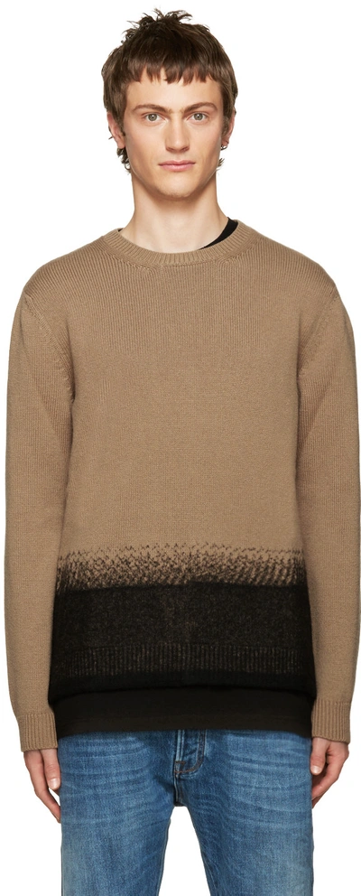 Shop Valentino Camel Felted Wool Sweater