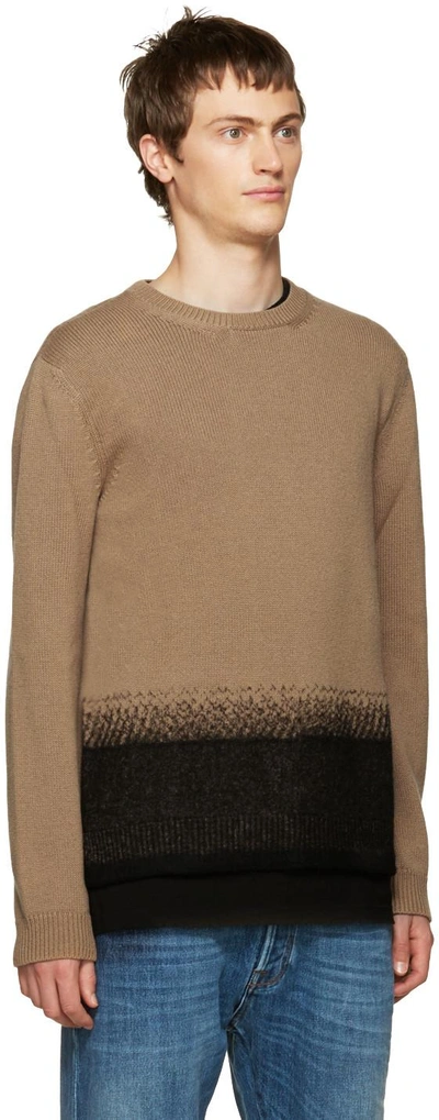 Shop Valentino Camel Felted Wool Sweater