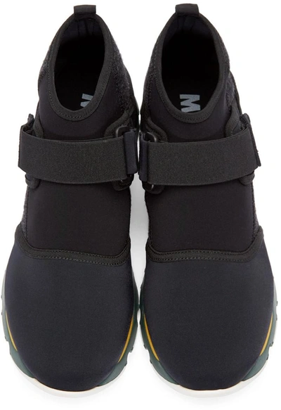 Shop Marni Black Neoprene High-top Sneakers