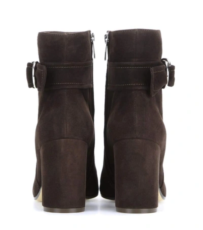 Shop Gianvito Rossi Suede Ankle Boots In Moka