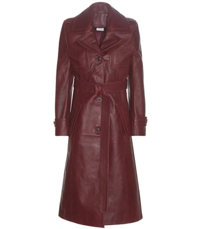 Shop Vetements Leather Trench Coat In Lurguedy