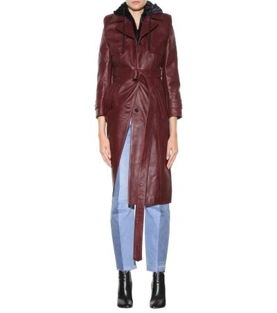 Shop Vetements Leather Trench Coat In Lurguedy