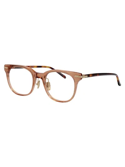 Linda Farrow Arch Glasses In Crystal Pink Havana
