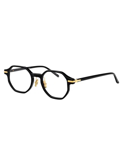 Linda Farrow Olive Green Acetate Glasses In Black