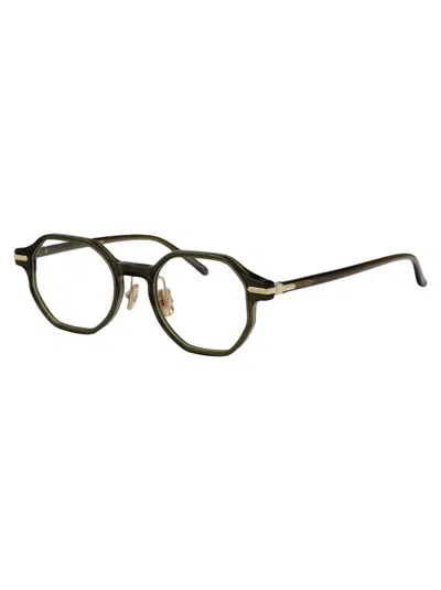 Linda Farrow Olive Green Acetate Glasses In Olive Green