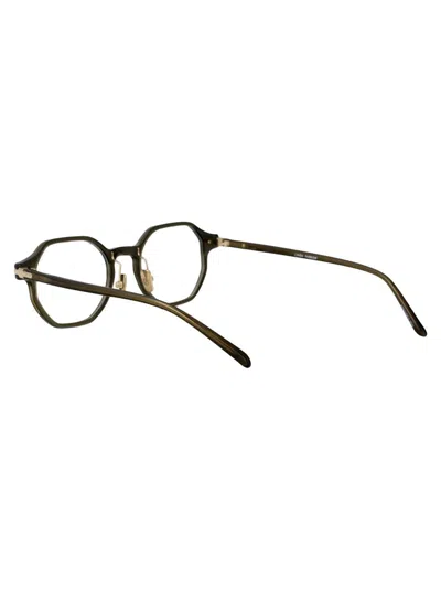 Linda Farrow Olive Green Acetate Glasses In Olive Green