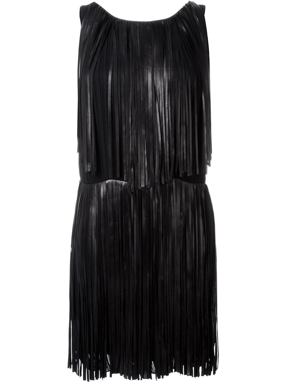 Sonia Rykiel Sleeveless Fringed Dress In Black | ModeSens