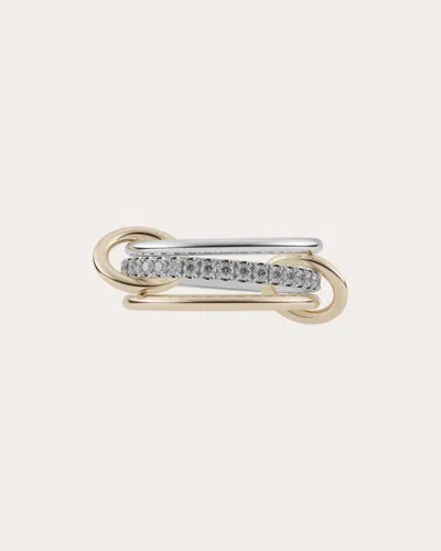 Spinelli Kilcollin Women's Tigris 18k Gold Sterling Silver And Diamond Linked Rings In Gold/silver