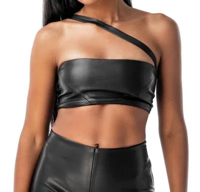 Mdnt45 Leather Top Zoni In Black In Black