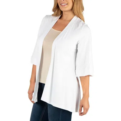 24SEVEN COMFORT APPAREL PLUS WOMENS SOLID POLYESTER OPEN-FRONT BLAZER 