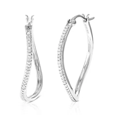 Vir Jewels 1/4 Cttw Princess Cut Diamond Hoop Earrings .925 Sterling Silver With Rhodium Plating 1 Inch In Silver