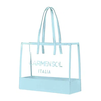 Carmen Sol Taormina Clear Large Tote In Baby Blue