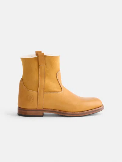 Alex Mill La Botte Gardiane Avoriaz Sheepskin Boot Short In Natural